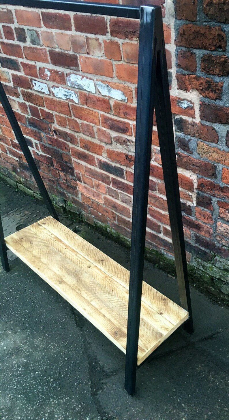 Reclaimed Industrial Chic Steel Clothes Hanging Rail Shop Etsy