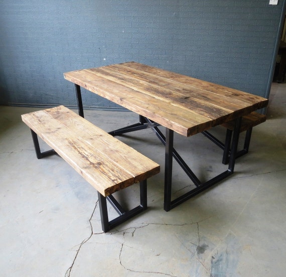 Reclaimed Industrial Chic X Style 6 8 Seater Dining Table Etsy