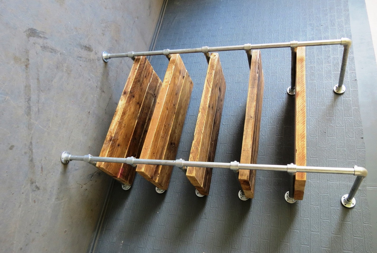Reclaimed Industrial Chic Custom Made Scaffold Pipe Shelving Etsy