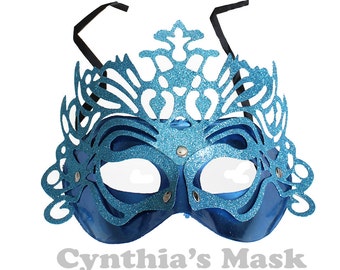 Teal masquerade mask Etsy