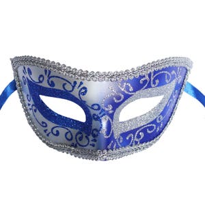 Blue Venetian Mask Masquerade Ball Prom Party Mardi Gras Halloween Costumes Wedding Decoration 4J3B, SKU 7K12