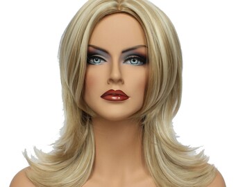Classic Cap women Synthetic Straight Long Blonde mix wig HengFeng MI185  SKU: 10C41