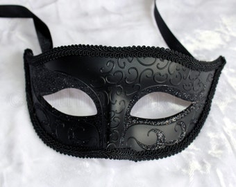 Black Venetian male Mask Masquerade for wedding, dancing, parties, home decor F-02BK  SKU: 6F21