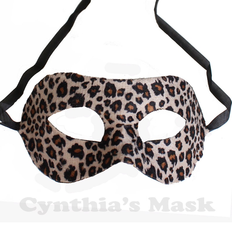 BZ621A 7N12 Animal Print Eye Mask Masquerade LeopardIvory Costume Party Prom Halloween SKU