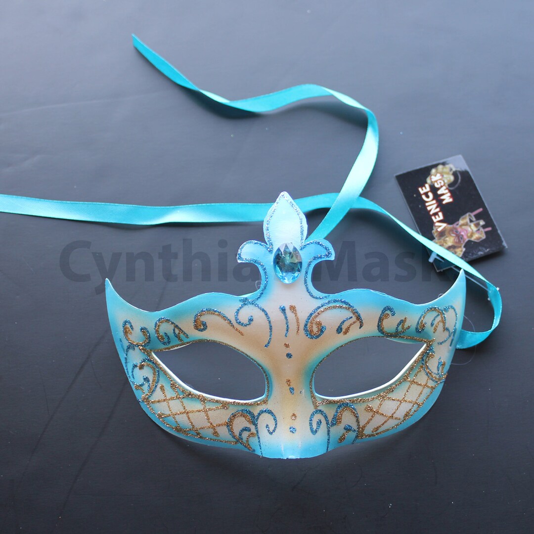Aqua Pretty Princess Venetian Masquerade Mask for Dancing Parties Home ...