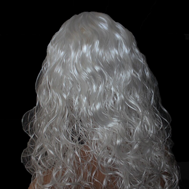 18 Long White Synthetic Curly Wavy Hair Wig for Cosplay - Etsy