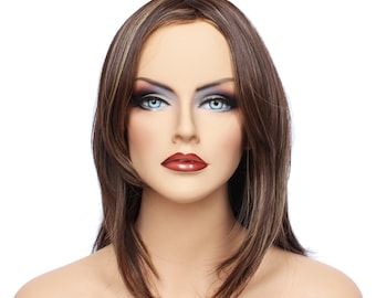 Classic Cap women Synthetic Straight Long Brown/Blonde mix wig HengFeng LHL01  SKU: 10K31