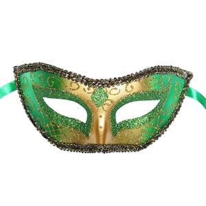 Green Venetian Mask Masquerade Ball Prom Party Mardi Gras Halloween Costumes Wedding Decoration 4F4A, SKU 7K12