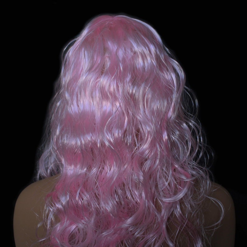 18 Long Baby Pink Synthetic Curly Wavy Hair Wig for Etsy