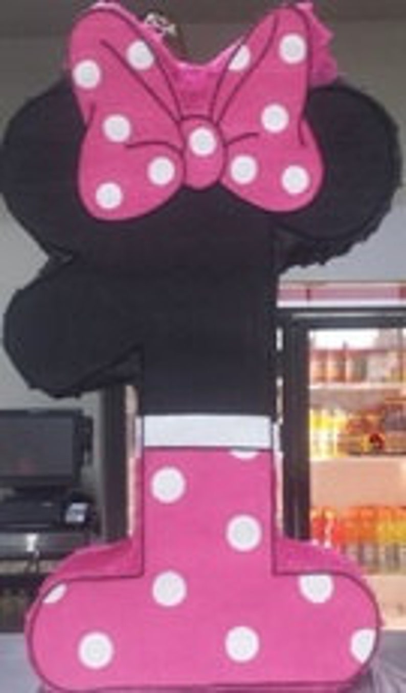 amazing minnie mouse number 1 hot pink inspired pinata