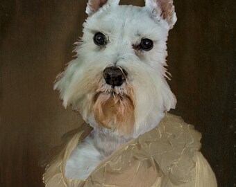 Retrato histórico de mascotas de la época de la regencia