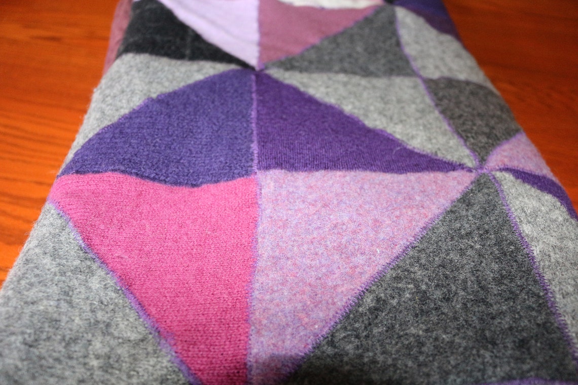 Purple Wool Blanket Sweater Blanket Repurposed Wool Etsy
