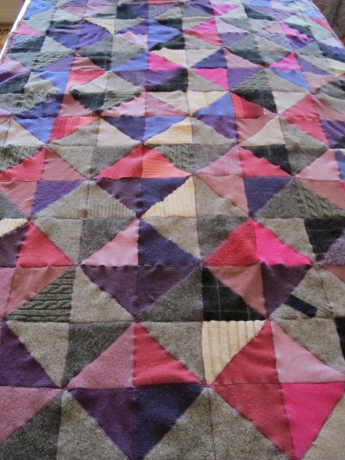 Purple Wool Blanket Sweater Blanket Repurposed Wool Etsy