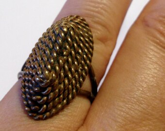 Vintage Copper Ring ,Artisan Handmade Twisted Copper Wire