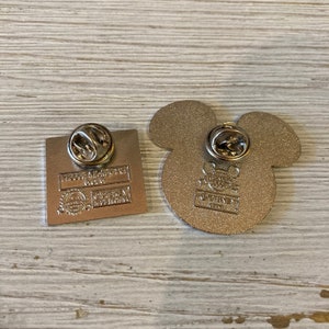 Mickey and Donald Pins, Collectible Disney pins, Two enamel pins, Two Pinback buttons image 4