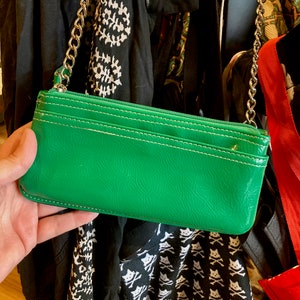 Carteira crossbody para iPhone com alça longa, bolsa para iPhone em couro sintético verde, carteira para celular/capa para cartão da moda para todas as séries de iPhone