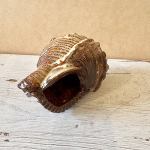 Vintage Ceramic Conch, Hand Crafted Large Ceramic Sea Shell, Beach ...