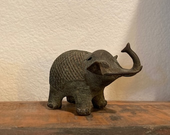 Baby elephant figurine, Antique Bronze Baby Elephant, Collectible Rare Antique Statue, Elephant decor, Home decor gifts, Antique gifts