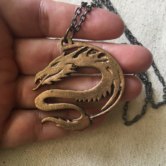 Retro Fire Dragon Necklace Pendant Jewelry Sweater Chain Enamel inlay Crystal Retro Fire Dragon Necklace Pendant Jewelry Sweater Chain Enamel inlay Crystal