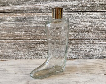 Pequeña botella de vidrio transparente con forma de bota, linda botella de perfume, regalo de decoración del hogar, artículo de colección de botellas de perfume de vidrio
