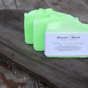 Salty Cucumber cold process soap salt bar