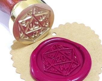 D20 Gamer Dice Wax Seal Stamp / Envelop Seal / Letter Seal / Starter Kit / Wax Stick Box Set