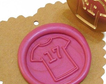 CUSTOM Soccer Tee Shirt Wax Seal Stamp / Initials or Number Personalized / Wedding Invitation Stamp / Birthday Party / Box Set (ref : M)