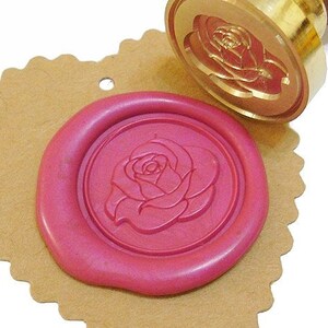 HERMOSA ROSA DE INGLATERRA Sello de cera / Invitación de boda rosa / Sello de fiesta de cumpleaños / Sello de sobre de carta / (Oferta 2022)