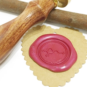 DOPAMIN MOLEKÜL Wachssiegel-Stempel / Hochzeitseinladung / Geburtstagsparty-Stempel / Wissenschaftsliebhaber / Vergnügen NeuroTransmitter / (2022 Schnäppchen)
