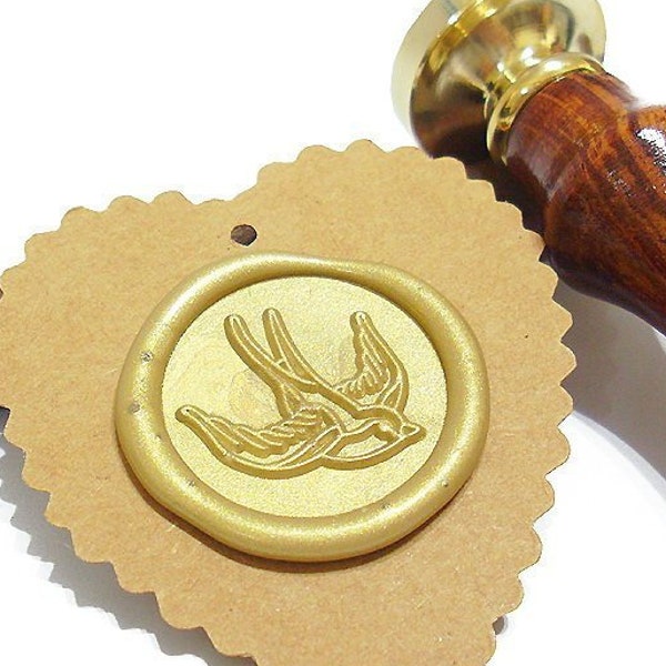 SWALLOW BIRD Wax Seal Stamp / Wedding Invitation / Birthday Party / Envelope Letter Stamp / Starter Kit / Gift Box Set (ref : M)