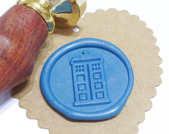 Tardis wax stamp / Doctor Who Inspired / Wedding Invitation / Birthday Party