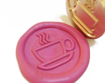 Coffee Cup Wax Seal Stamp / Wedding Invitation / Birthday Party / Coffee Shop / Cafe / Grand Opening