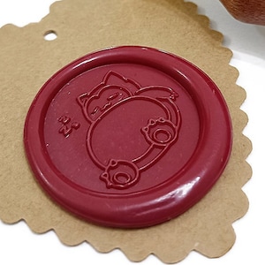 Carimbo de cera SNORLAX / Personagem de anime japonês / Convite de casamento / Festa de aniversário / Conjunto de caixa de presente