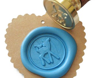 LITTLE DEER and BIRD Wax Seal Stamp / Wedding Party Invitation / Birthday / Envelope Letter Seal / Starter Kit / Gift Box Set (ref : L)