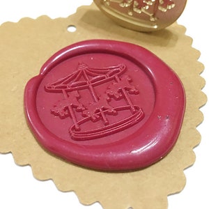 Draaimolen lakzegelstempel / huwelijksuitnodiging / verjaardagsfeestje / envelop briefstempel / geschenkverpakking (ref: N)