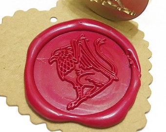 Griffin Wax Seal Stamp: Winged Lion, Mythical Creature