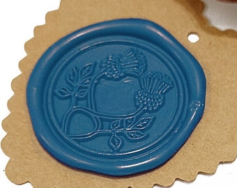 TWO THISTLE FLOWERS Wax Seal Stamp / Wedding Wax Stamp / Invitation Stamp / Wax Stick & Gift Box Set