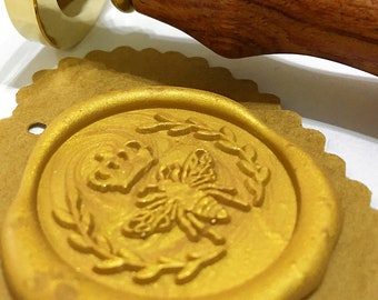 QUEEN BEE WREATH Wax Seal Stamp / Wedding Invitation Stamp / Birthday Party / Envelope Letter Seal / Starter Kit Gift Set (ref : L)