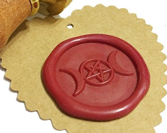 TRIPLE MOON Wax Seal Stamp / Wedding Invitation / Birthday Party / Gift Box Set