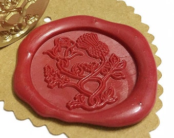 ROSE AND THISTLE Wax Seal Stamp / Wedding Wax Stamp / Invitation Stamp / Wax Stick & Gift Box Set