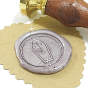 COFFIN Halloween Wax Seal Stamp / Wedding Invite / Birthday Party Invitation / Envelope Letter Seal / Starter Kit / Gift Box Set (ref : D8)