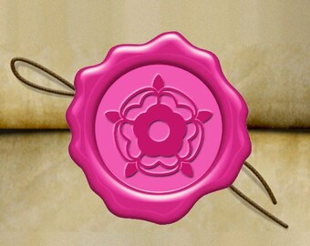 70 x Tudor Rose Wax Seal Effect Stickers Wedding Favours Invitations Cards 27mm