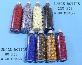 60/120pcs Sealing WAX STAR and Spoon red silver black white wine red blue bronze gold / Wedding Invitation / Birthday Party (ref : AK)