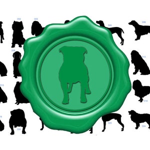 HOND PUPPY SILHOUET Lakzegelstempel / corgi / bulldog / terriër / poedel / mopshond / aanwijzer / retriever / papillon / stempel bruiloft