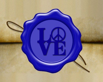 LOVE AND PEACE Sign Wax Seal Stamp / Wedding Invitation / Peace Sign / Peace Wax Stamp / Invitation Stamp / Wax Sealing Stamp (ref : M)