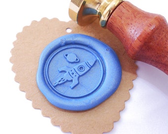 SPACE ROCKET SHIP Wax Seal Stamp / Wedding Invitation / Birthday Party / Space Shuttle / Starter Kit / Gift Box Set
