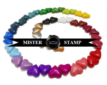 30 x PCS Sealing Wax Heart Bead Spoon red gold silver blue black pink grape purple green white (can make 20 SEALS) (ref : AK)