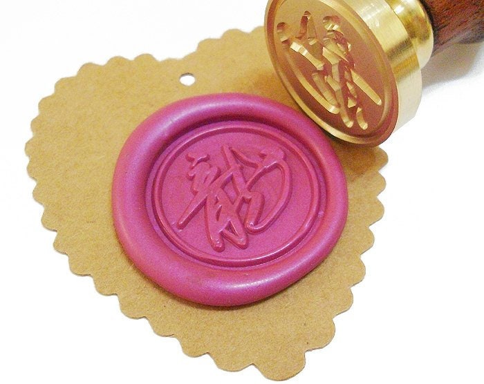 CALLIGRAPHY INITIAL Stamp Wax Seal Stamp / Custom Letter / Wedding