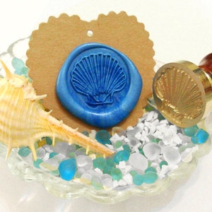 SCALLOP SEA SHELL Wax Seal Stamp / Wedding Invitation / Birthday Party / Envelope / Box Set / Seaside Beach Ocean Seashell (ref : T) m1