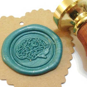ANATOMICAL HUMAN BRAIN Wax Seal Stamp / Wedding Party Invitation / Halloween Party / Letter Seal / Starter Kit Set / Gift Box